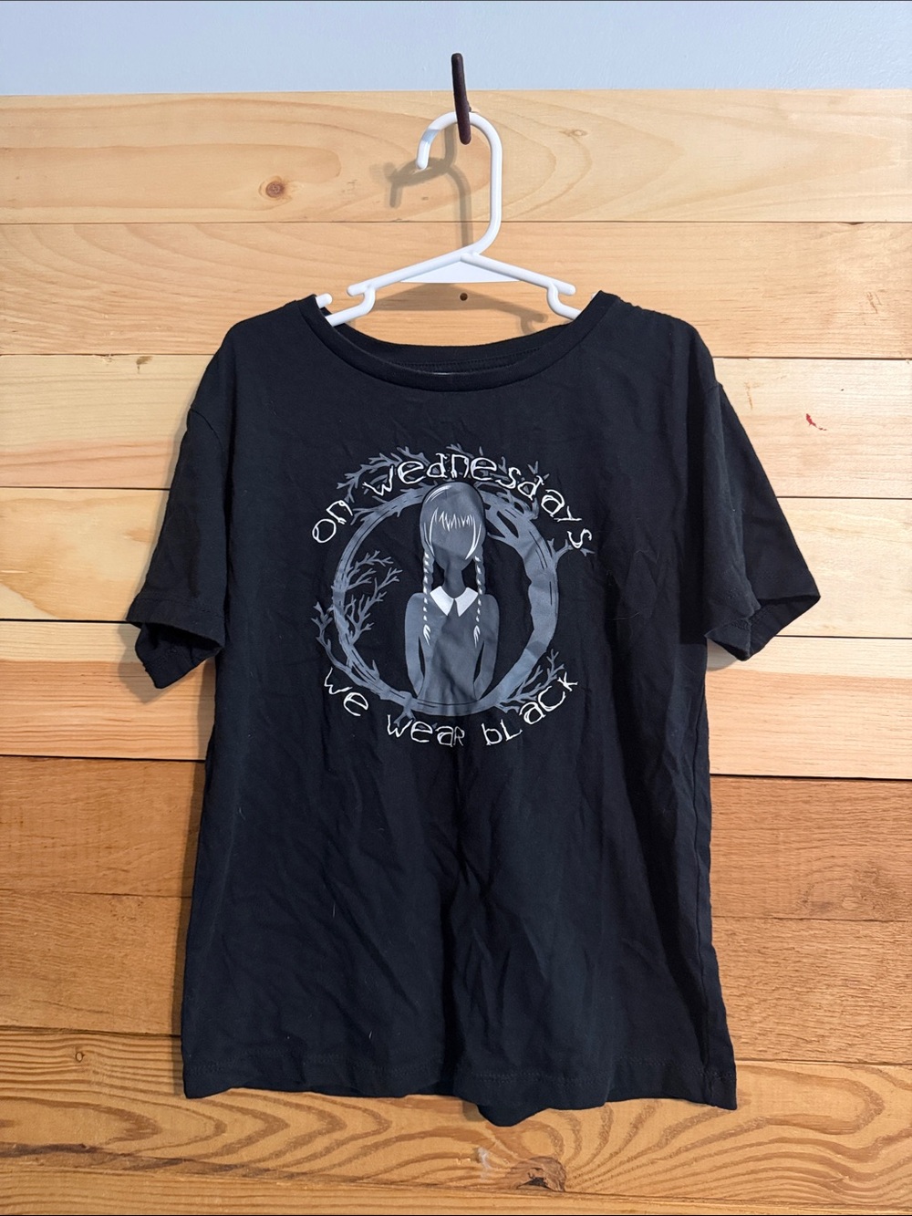 Kids Black Graphic Tee - "On Wednesdays We Wear Black"